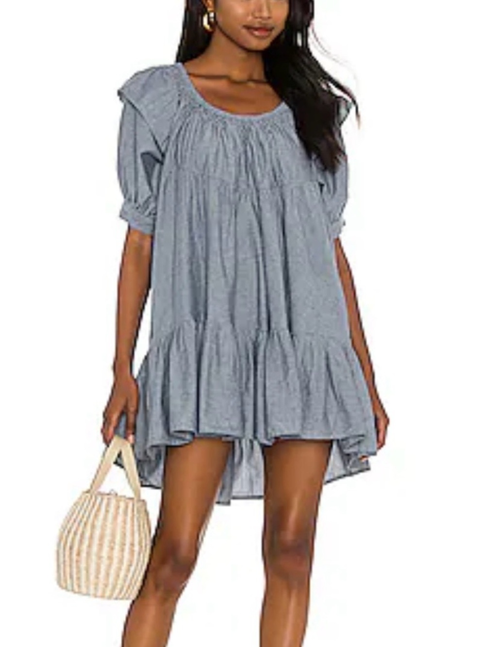 FREE PEOPLE Amelie Denim Mini Dress Size S Rodeo Country